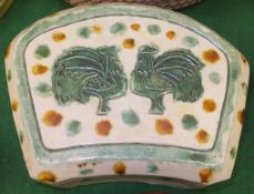 A collection of Oriental and other ceramics to include the pottery hollow tile decorated with two