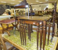 A 19th Century mahogany corner wash stand with central drawer to undertier,