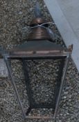 An early 20th Century copper exterior gas lantern cover (glass missing) (Ex Northleach street lamp