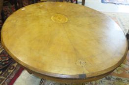 A Victorian mahogany oval loo table top converted to coffee table,