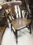 A set of five (4 plus 1) mahogany and inlaid dining chairs in the Sheraton Revival taste,