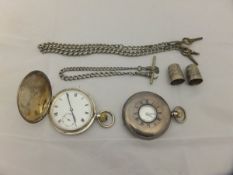 A George V silver cased half hunter pocket watch,