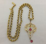 A 9 carat gold chain,