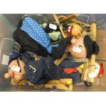 Five various Pelham puppets (unboxed) and a mah-jong set CONDITION REPORTS Pelham puppets are very