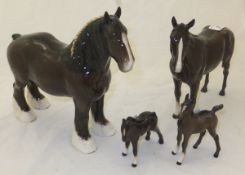 A Royal Doulton figure of a Shire horse, a Royal Doulton figure of a brown horse,