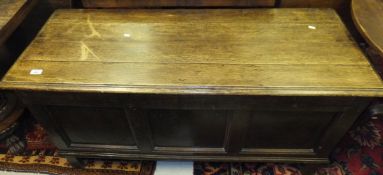 An oak coffer in the 17th Century manner,