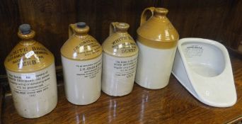 Four stoneware jars "White Bros Botanical Brewers Derby", "JH Jones & Sons 1933",