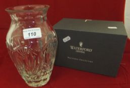 A Waterford crystal vase from The Nocturne Collection, together with a table lamp, the body as a