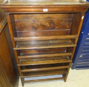 A 19th Century Scottish oak plate rack / dresser top of three tiers with barred fronts