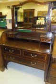 A circa 1900 mahogany and inlaid dressing chest,