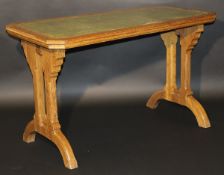 A Victorian oak library table,