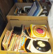 Two boxes of assorted 45s, mainly cut for juke boxes, to include Black Sabbath, The Kinks,