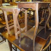 A beech two tier occasional table,