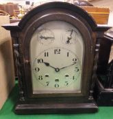 A circa 1900 oak cased mantel clock,