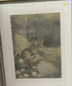 ATTRIBUTED TO SUSAN B PEARSE "Babes in the wood", watercolour, unsigned CONDITION REPORTS Size