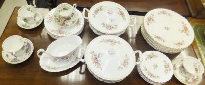 A collection of Royal Albert "Moss Rose" pattern table wares to include two lidded tureens,