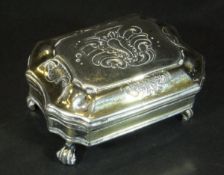 An 18th Century Augsburg silver gilt trinket box in the Rococo style,