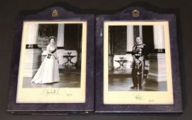 A black and white photograph of Her Majesty The Queen by Anthony Buckley signed (probably