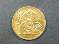 A George V 1914 gold half sovereign