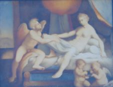 19TH CENTURY CONTINENTAL SCHOOL "Study of Venus and Cupid with putto and cherub in foreground",