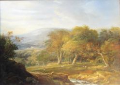 ANTHONY VANDYKE COPLEY FIELDING (1787-1855) "The Wharf, Bolton Abbey in the distance", oil on