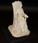 IN THE MANNER OF AIMÉ-JULES DALOU (1838-1902) "Woman seated in an armchair", grey-white terracotta,