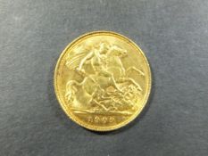 An Edward VII 1909 gold half sovereign