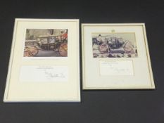 A framed and glazed colour image of the Queen Mother in Royal carriage with Princes Andrew and