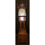 A 19th Century mahogany cased long case clock, the eight day movement with painted arched dial and