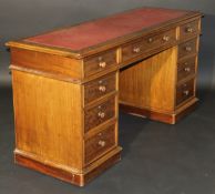 A Victorian mahogany double pedestal desk,