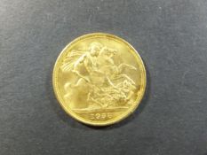 A Queen Elizabeth II 1958 gold sovereign