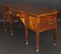 A Regency mahogany and inlaid breakfront sideboard,