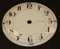A circa 1800 English Delft circular clock face,