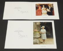 A Christmas card from HRH Elizabeth The Queen Mother depicting the Queen Mother with Princess