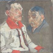 GERMAN SCHOOL (20th Century) "Portrait of two gentlemen", oil on canvas,