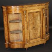 A Victorian walnut and marquetry inlaid credenza,