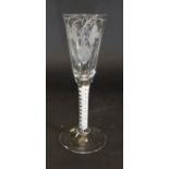 A mid 18th Century ale glass,