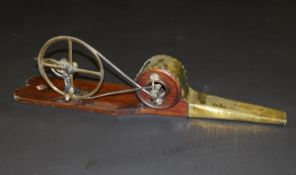 A set of early 19th Century brass mounted stained pine peat bellows,