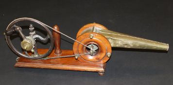 A set of early 19th Century mahogany and brass bound peat bellows,