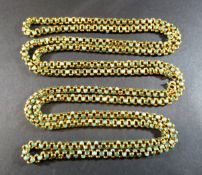 A gold and turquoise bead necklace 126 cm total length, approx 77 grams CONDITION REPORTS Overall