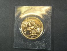 A Queen Elizabeth II 2000 gold sovereign