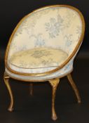 A 19th Century giltwood Continental salon chair,