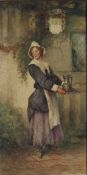 P. A. HAY "Girl carrying water jug", watercolour, signed lower right, 33.5 cm x 17.