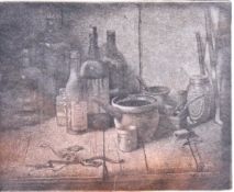 AFTER W. H. COETZER (1900-1983) "The dusty shelf", etching, edition 30, with note to Dr.