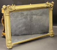 A William IV gilt framed overmantel mirror,