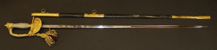 An early 20th Century Court sword, the etched blade inscribed "Hill Brothers, Old Bond St,