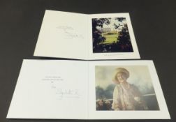 A Christmas card from HRH Elizabeth The Queen Mother 1981 signed "From Elizabeth R",