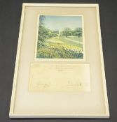 A framed and glazed image of "Buckingham Palace Spring 1950" adapted from the 1951 Christmas card