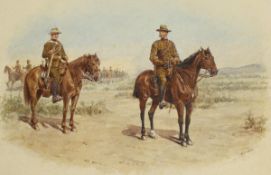 RICHARD SIMKIN (1840-1926) "Boer War cavalry soldiers",