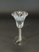 A mid 18th Century wine glass,